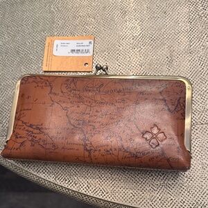 Patricia Nash Brown European Map Print Wallet~NWOT